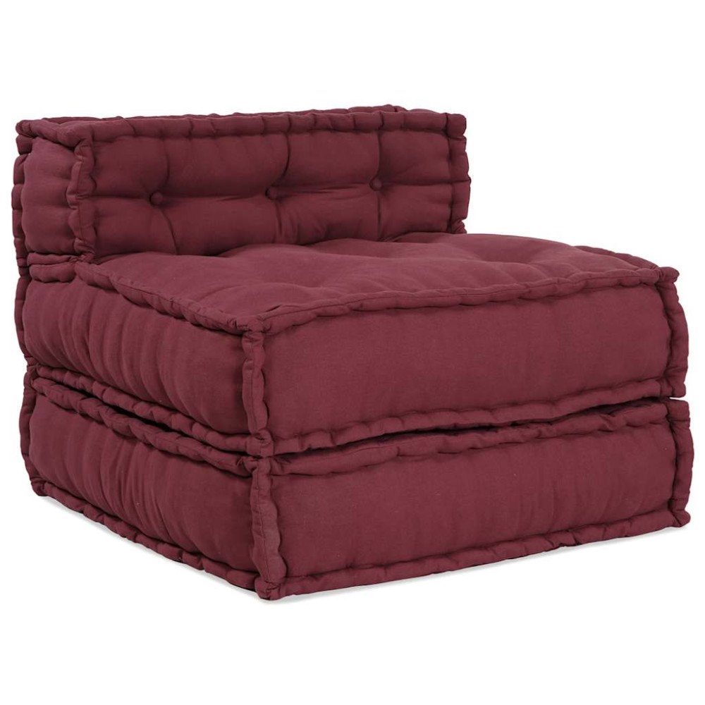 vidaXL Modulär puff rödbrun 70x70x54 tyg