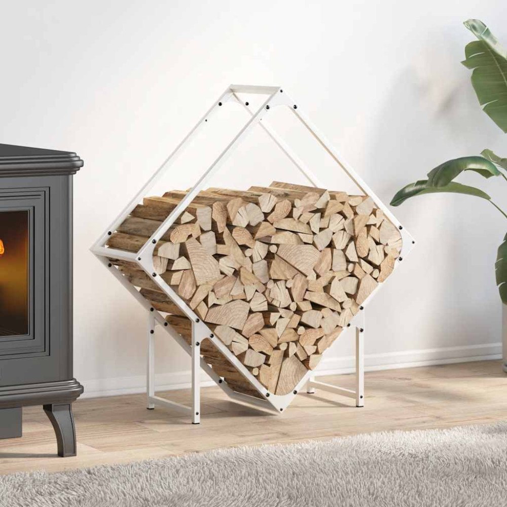 vidaXL Vedställ vit 80x25x80 cm kallvalsat stål