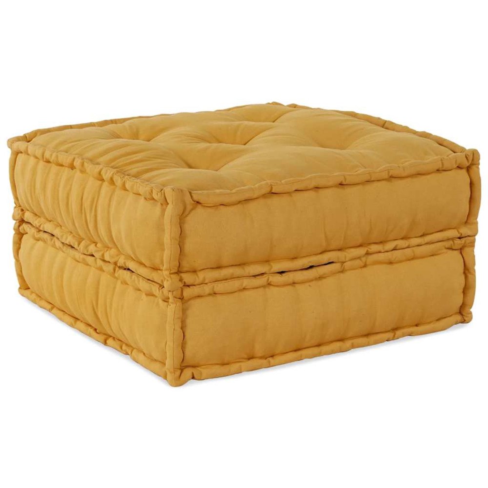 vidaXL Modulärt puff gul 70x70x36 tyg