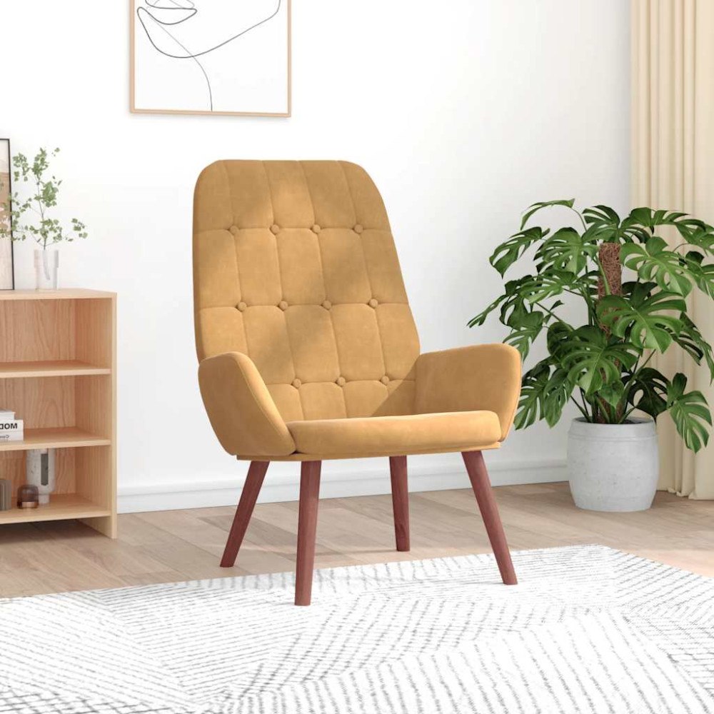 vidaXL Vilstol brun sammet