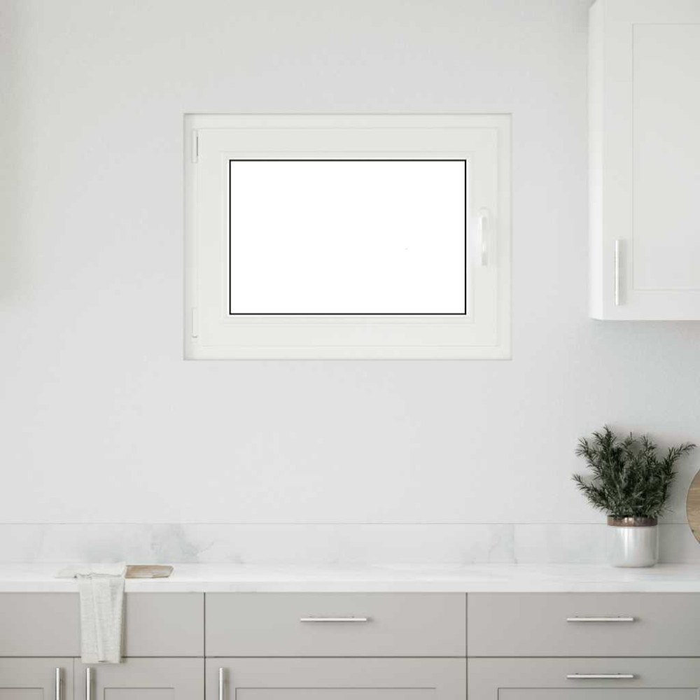 vidaXL Källarfönster RISOR 80x60 cm tilt&turn DIN vänster vit