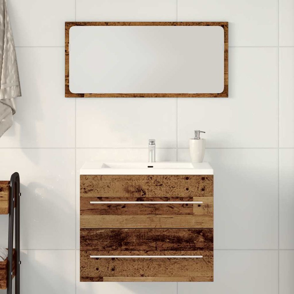 vidaXL Tvättställsskåp åldrat trä 60x38,5x48 cm konstruerat trä