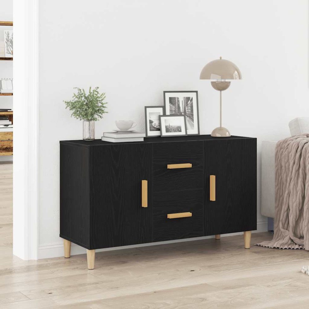 vidaXL Skänk svart ek 100x36x60 cm konstruerat trä