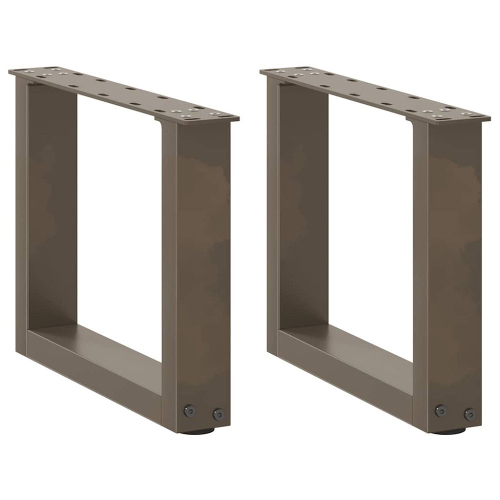 vidaXL Soffbordsben U-formade 2 st naturstål 30x(30-31) cm stål