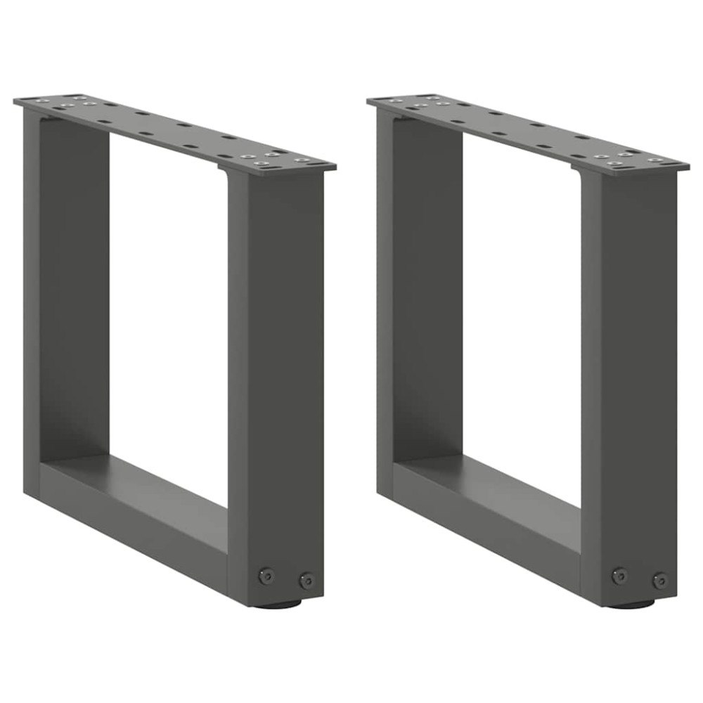 vidaXL Soffbordsben U-formade 2 st antracit 40x(30-31) cm stål