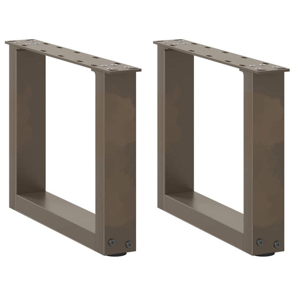 vidaXL Soffbordsben U-formade 2 st naturstål 40x(30-31) cm stål