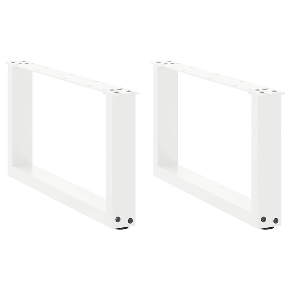 vidaXL Soffbordsben U-formade 2 st vita 60x(30-31) cm stål