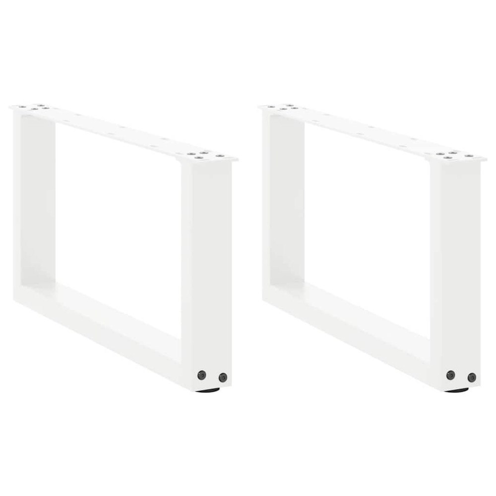 vidaXL Soffbordsben U-formade 2 st vita 70x(30-31) cm stål