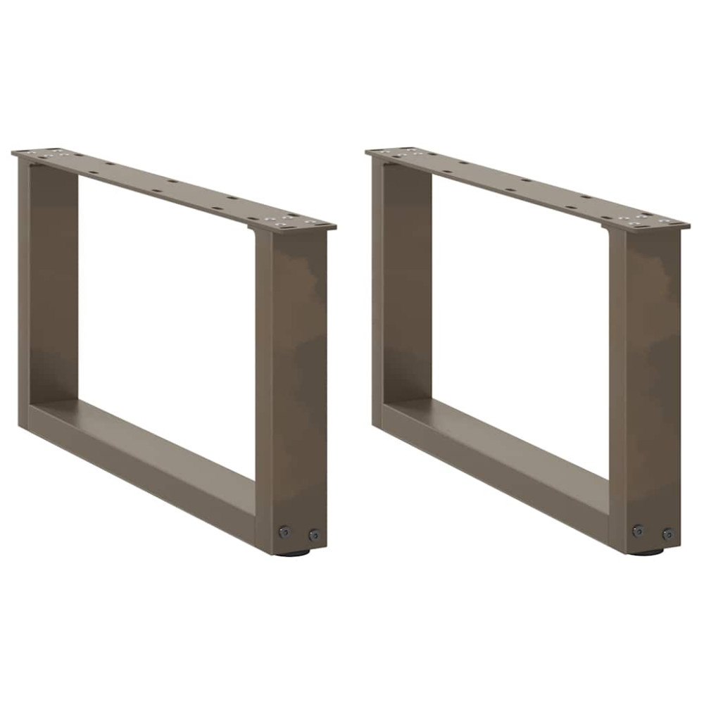 vidaXL Soffbordsben U-formade 2 st naturstål 70x(30-31) cm stål