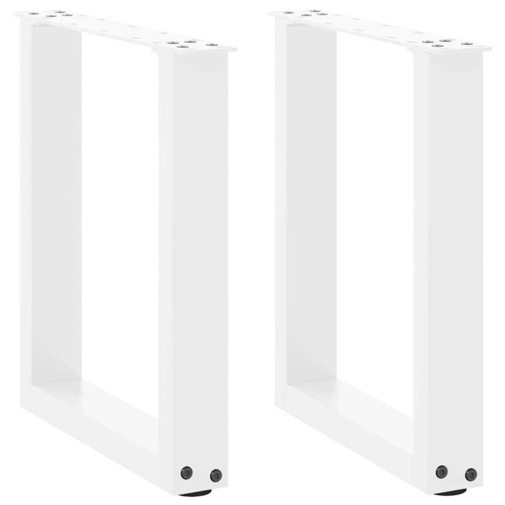 vidaXL Soffbordsben U-formade 2 st vita 28x(42-43) cm stål