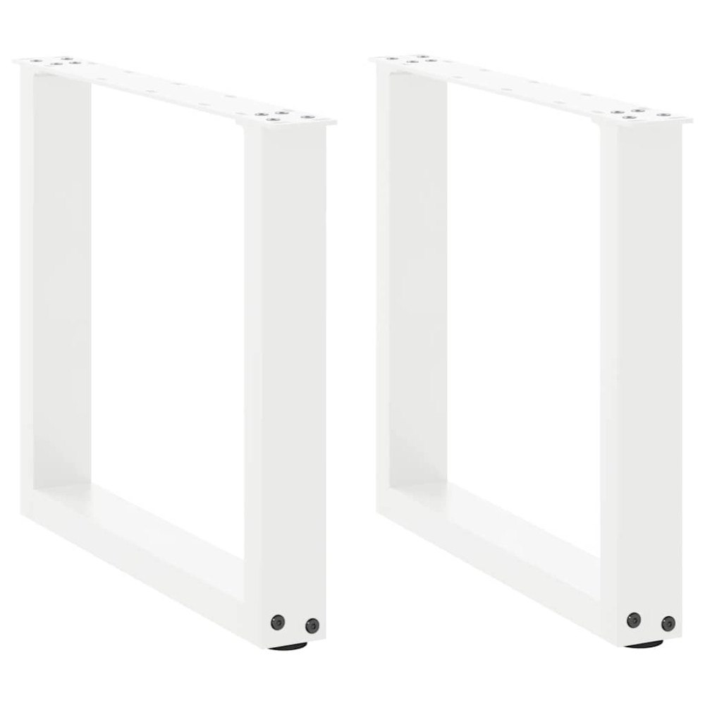 vidaXL Soffbordsben U-formade 2 st vita 50x(42-43) cm stål