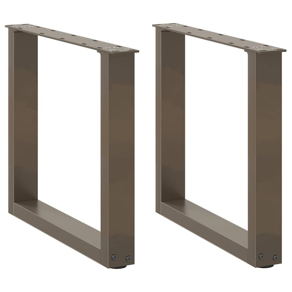 vidaXL Soffbordsben U-formade 2 st naturstål 50x(42-43) cm stål