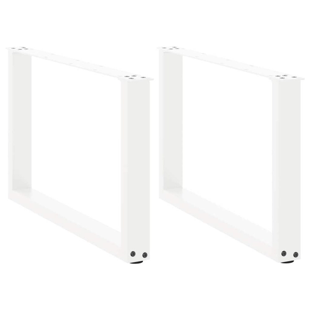 vidaXL Soffbordsben U-formade 2 st vita 60x(42-43) cm stål