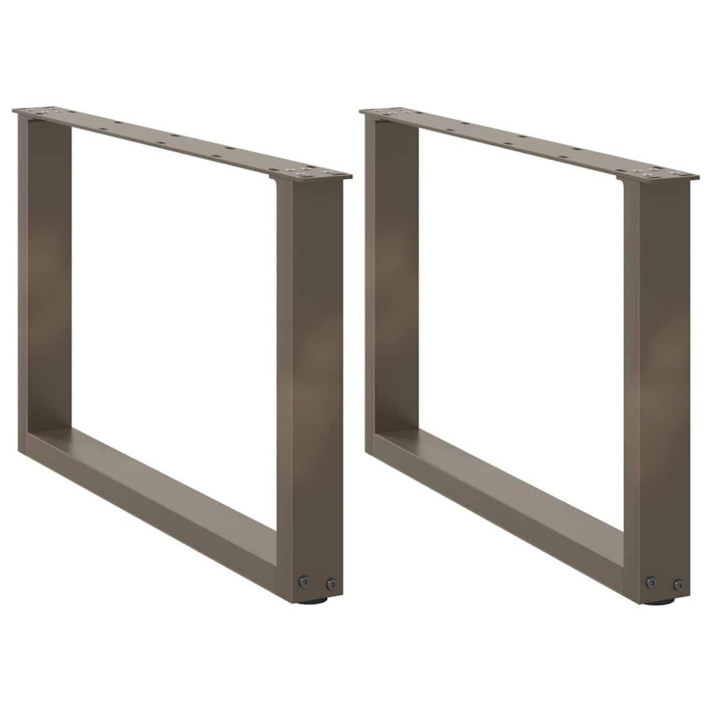 vidaXL Soffbordsben U-formade 2 st naturstål 60x(42-43) cm stål