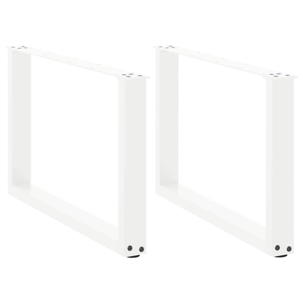 vidaXL Soffbordsben U-formade 2 st vita 70x(42-43) cm stål