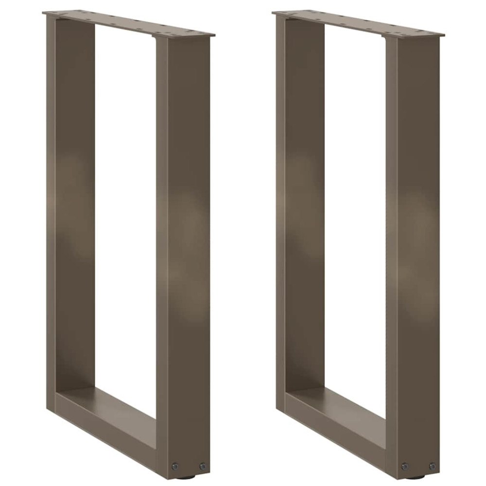 vidaXL Matbordsben U-formade 2 st naturstål 50x(72-73) cm stål