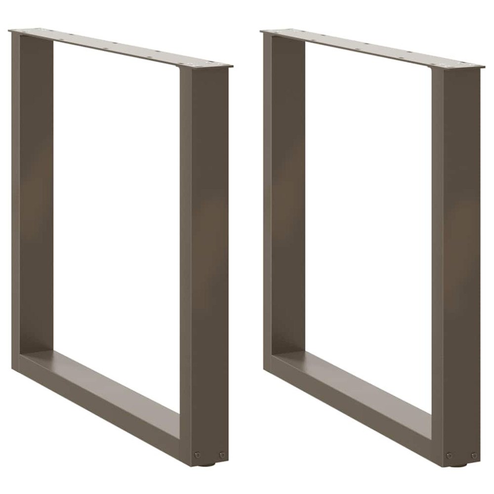 vidaXL Matbordsben U-formade 2 st naturstål 80x(72-73) cm stål