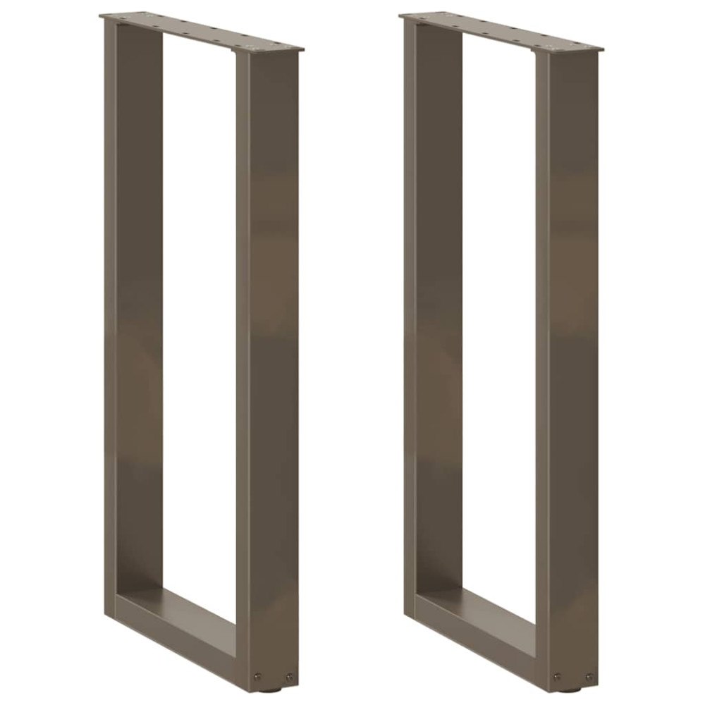 vidaXL Barbordsben U-formade 2 st naturstål 40x(90-91) cm stål