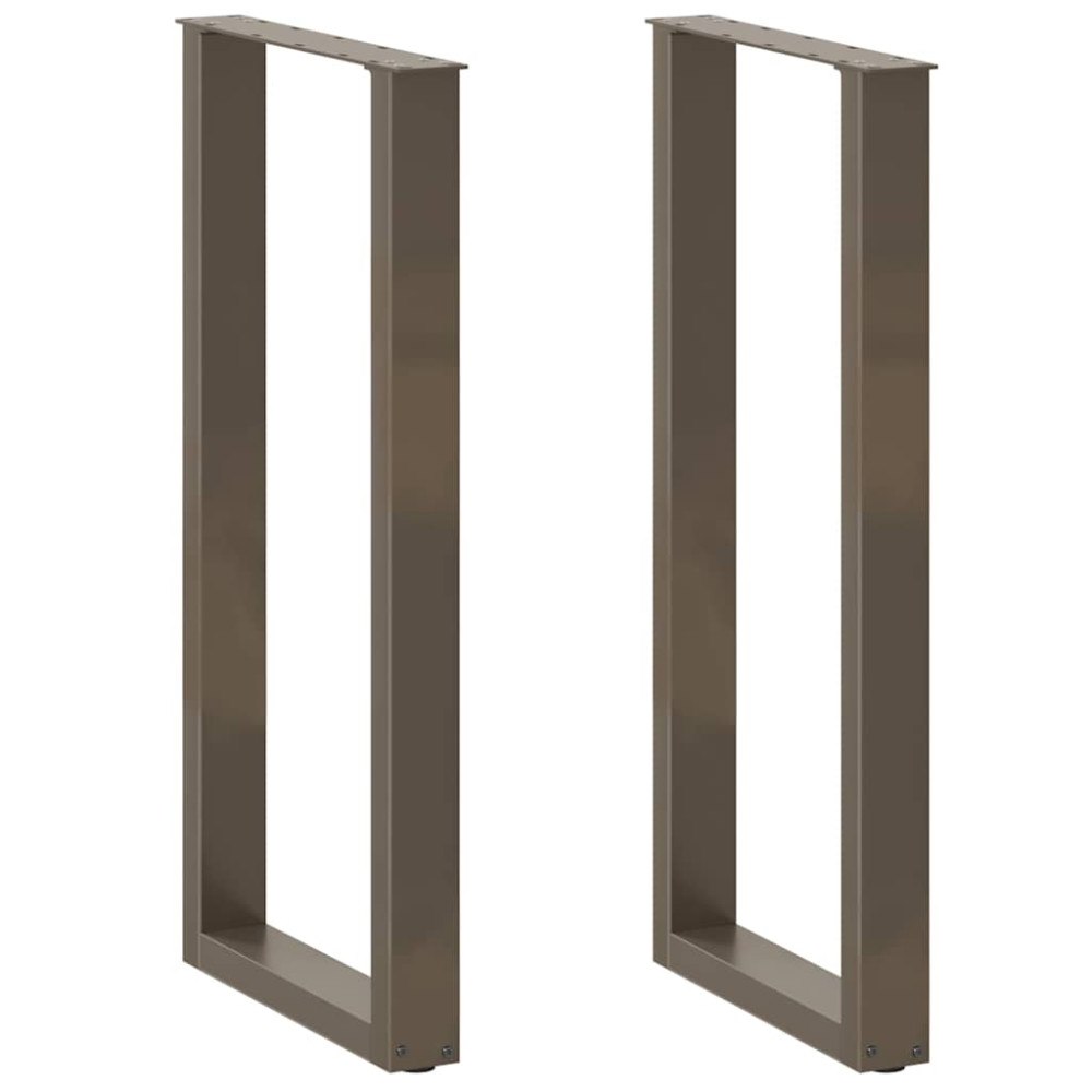 vidaXL Barbordsben U-formade 2 st naturstål 50x(100-101) cm stål