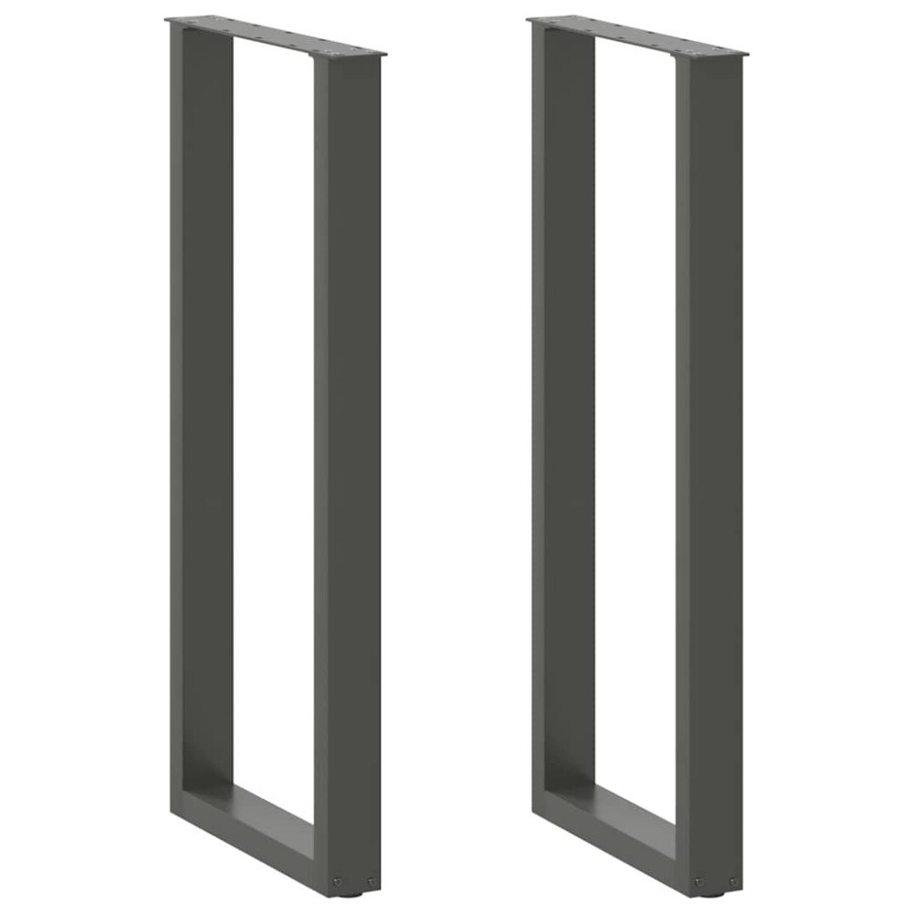 vidaXL Barbordsben U-formade 2 st antracit 50x(110-111) cm stål