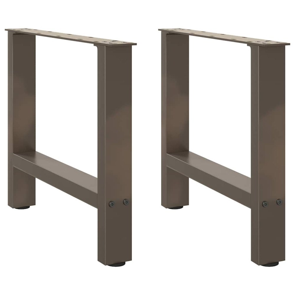 vidaXL Soffbordsben naturstål 2 st 60x(42-43) cm stål
