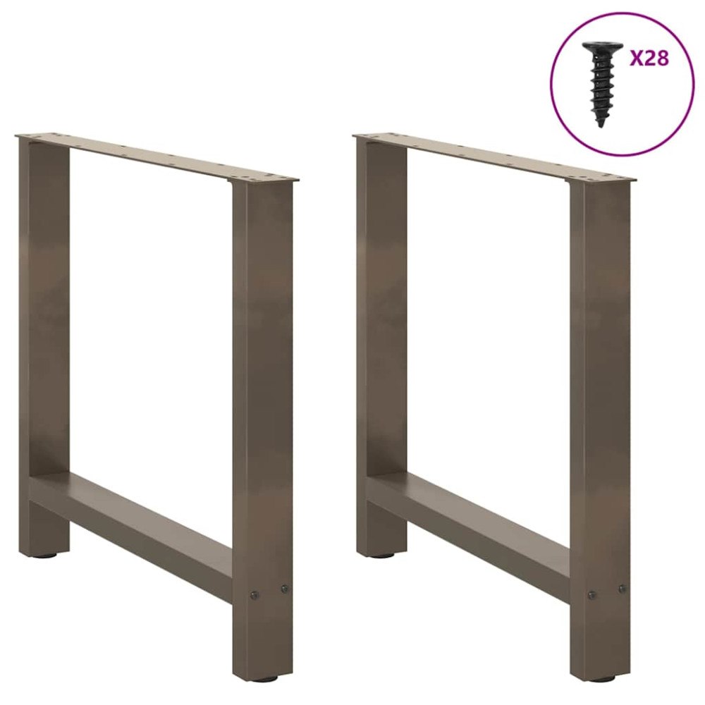 vidaXL Matbordsben naturstål 2 st 70x(72-73) cm stål