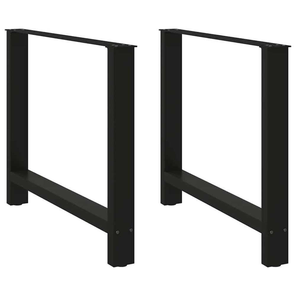 vidaXL Matbordsben svarta 2 st 90x(72-73) cm stål