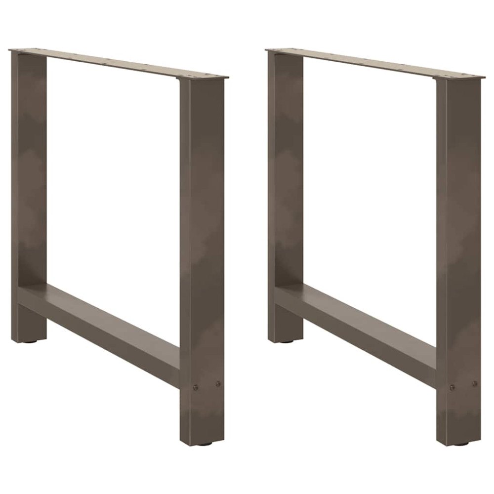 vidaXL Matbordsben naturstål 2 st 100x(72-73) cm stål