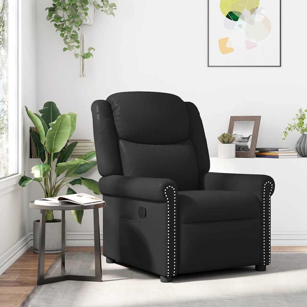 vidaXL Reclinerfåtölj glansig brun konstläder