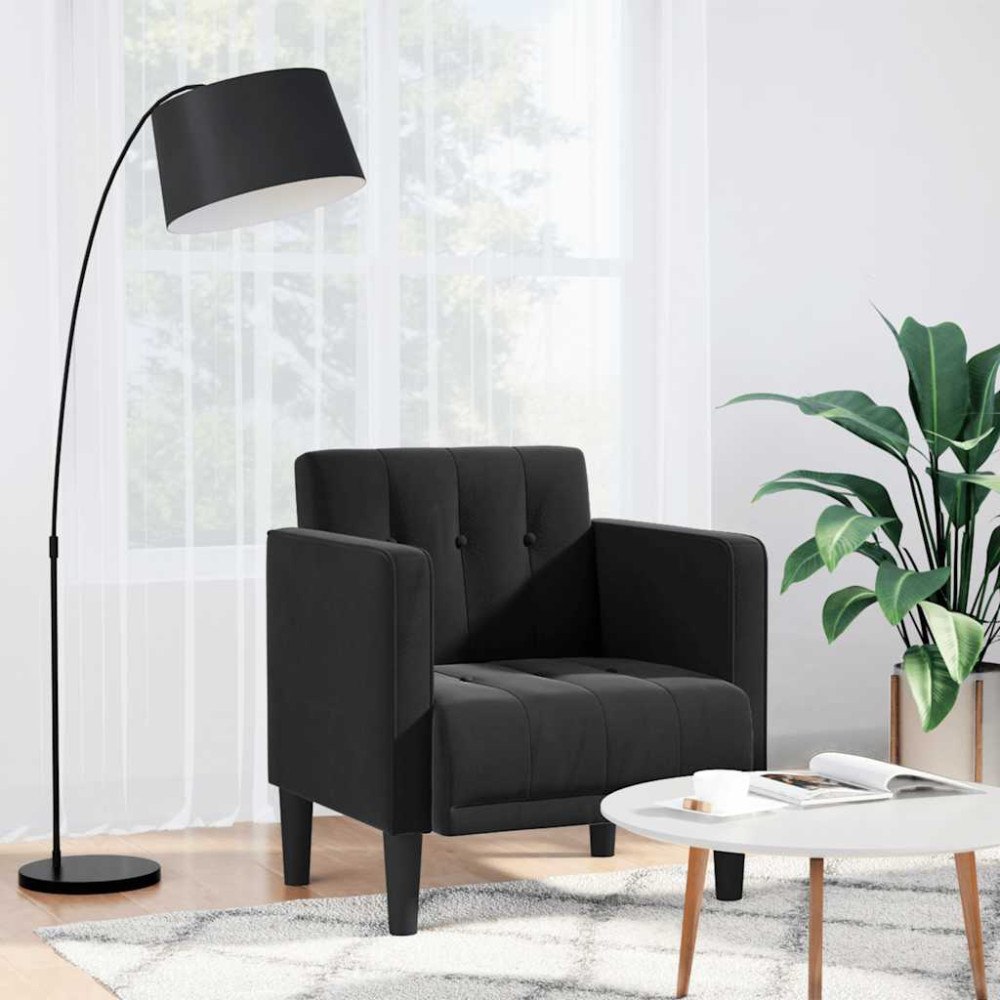vidaXL Soffstol med armstöd svart 53 cm sammet