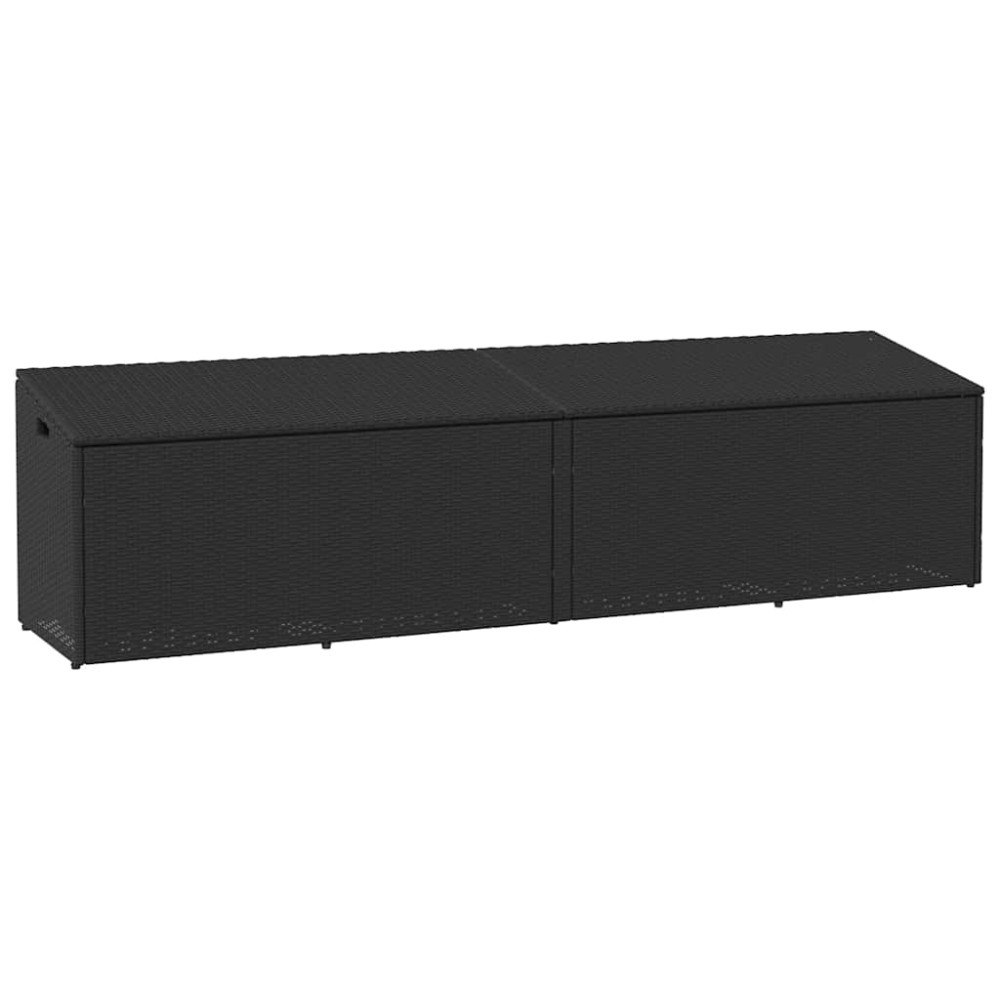 vidaXL Förvaringslåda för trädgård svart 220x50x58 cm konstrotting
