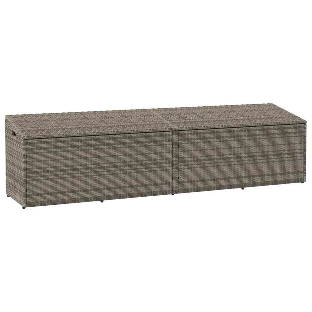 vidaXL Förvaringslåda för trädgård grå 220x50x58 cm konstrotting