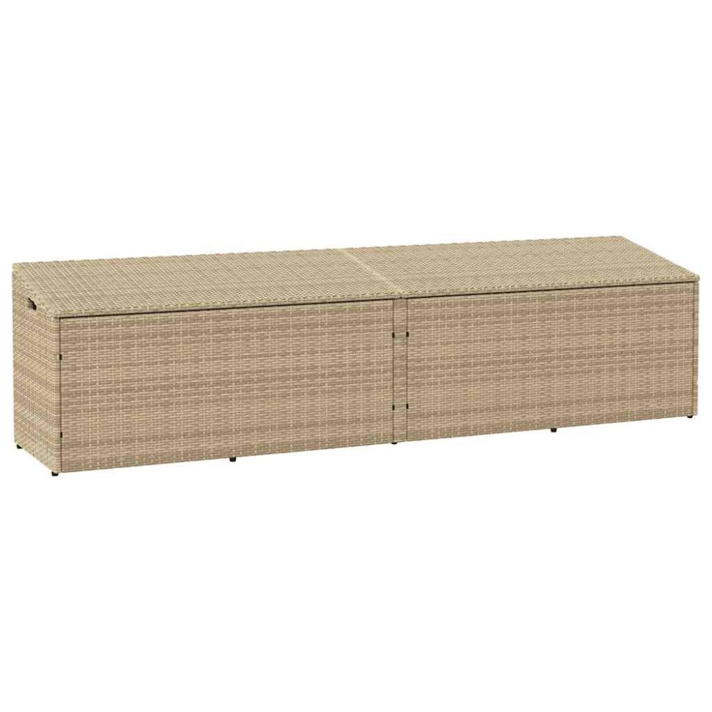 vidaXL Förvaringslåda för trädgård beige 220x50x58 cm konstrotting