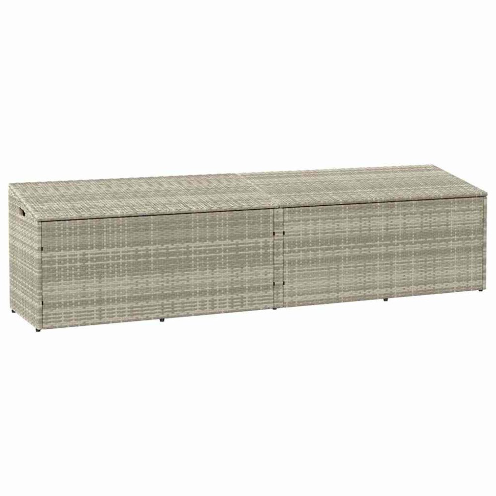 vidaXL Förvaringslåda för trädgården ljusgrå 220x50x58 cm konstrotting