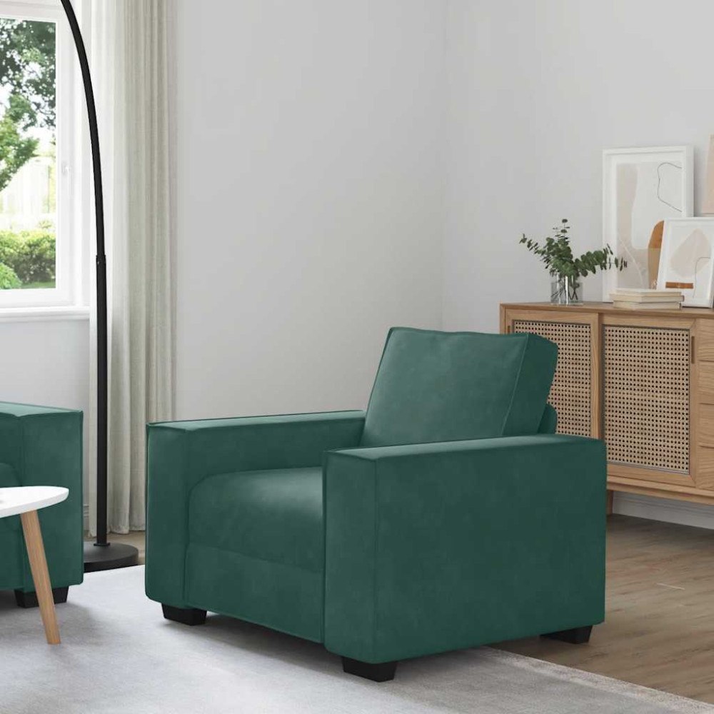 vidaXL Soffstol mörkgrön 60 cm sammet