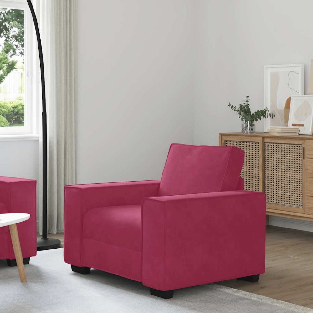 vidaXL Soffstol vinröd 60 cm sammet