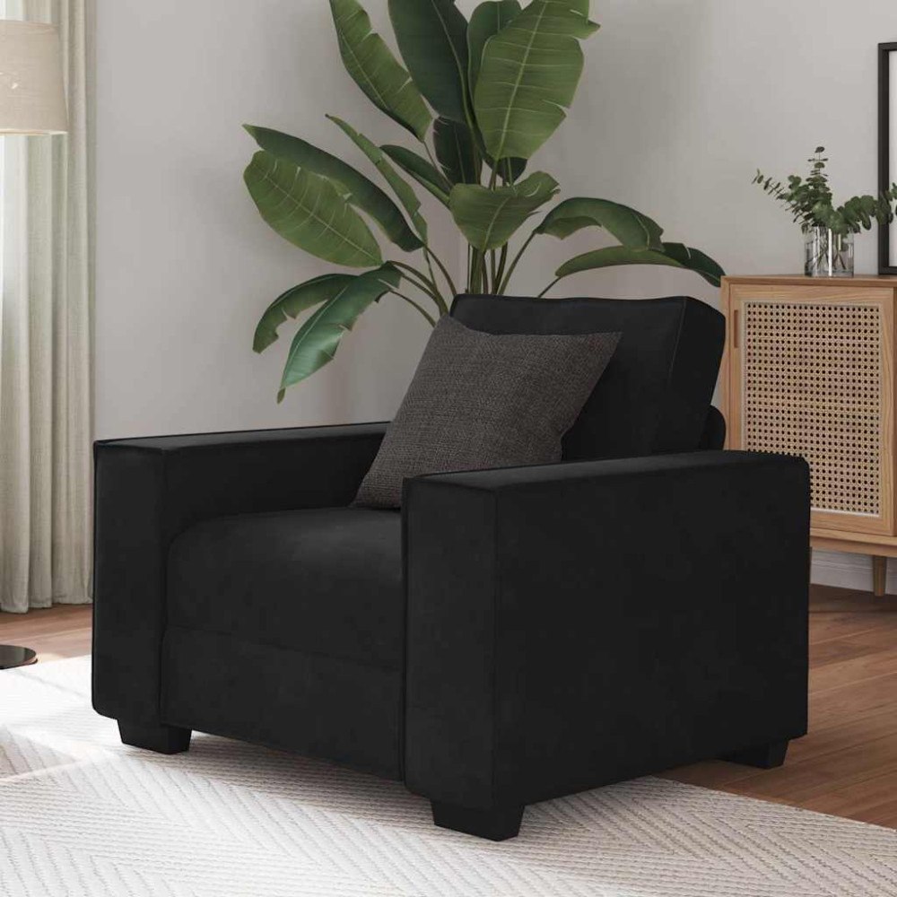 vidaXL Soffstol svart 60 cm sammet