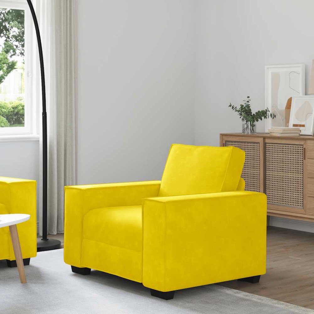 vidaXL Soffstol gul 60 cm sammet