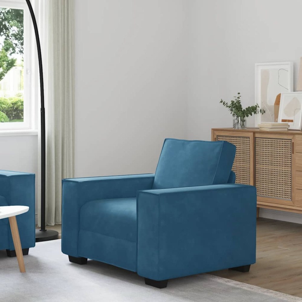 vidaXL Soffstol blå 60 cm sammet
