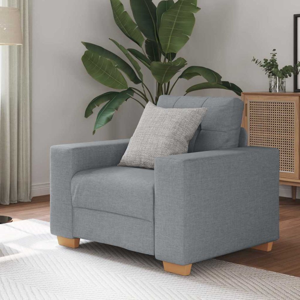 vidaXL Fåtölj ljusgrå 60 cm tyg