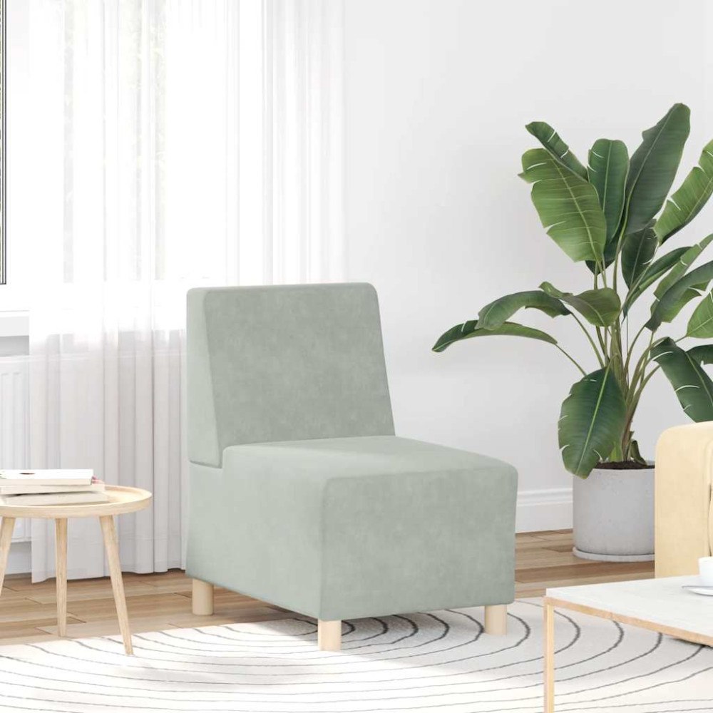 vidaXL Soffstol ljusgrå 55 cm sammet