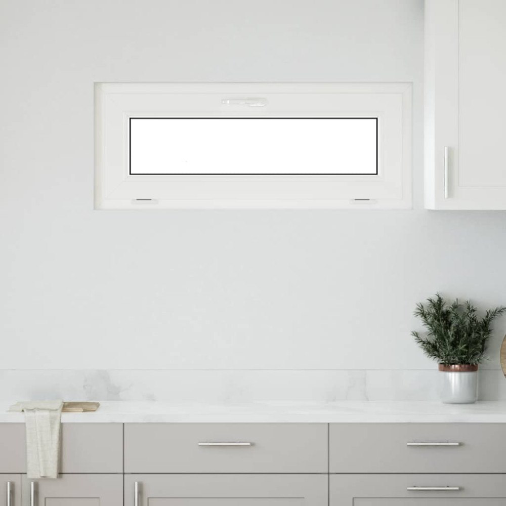 vidaXL Källarfönster "RISOR" 110x40 cm lutande 3 glas vit