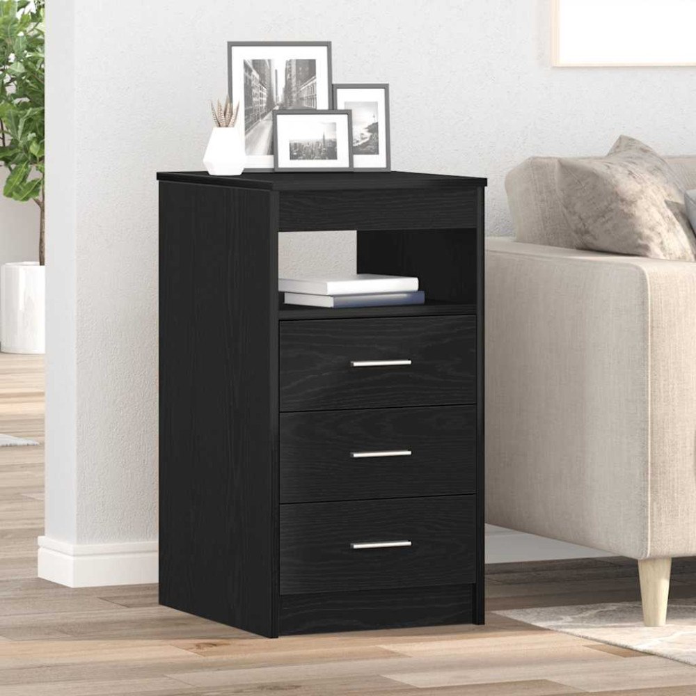 vidaXL Byrå svart ek 40x50x76 cm konstruerat trä