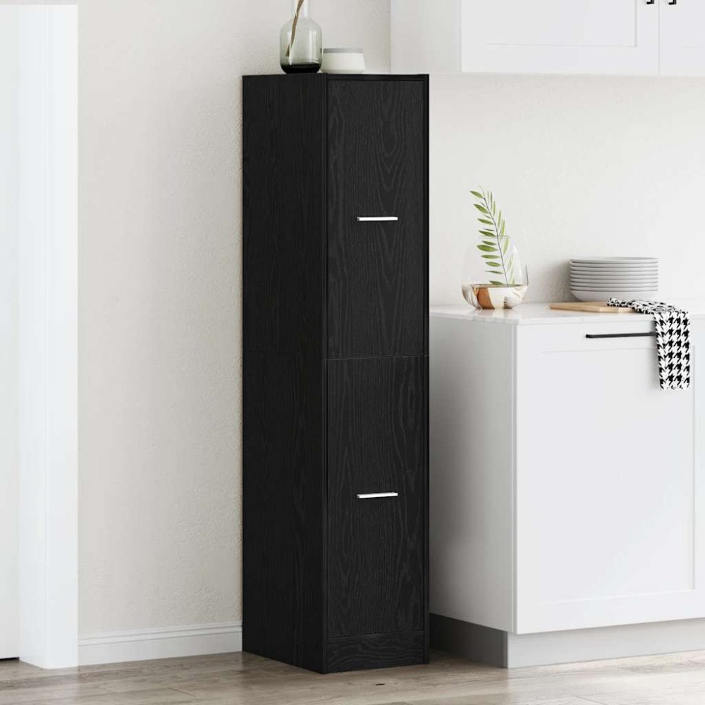 vidaXL Apoteksskåp svart ek 30x41x144,5 cm konstruerat trä