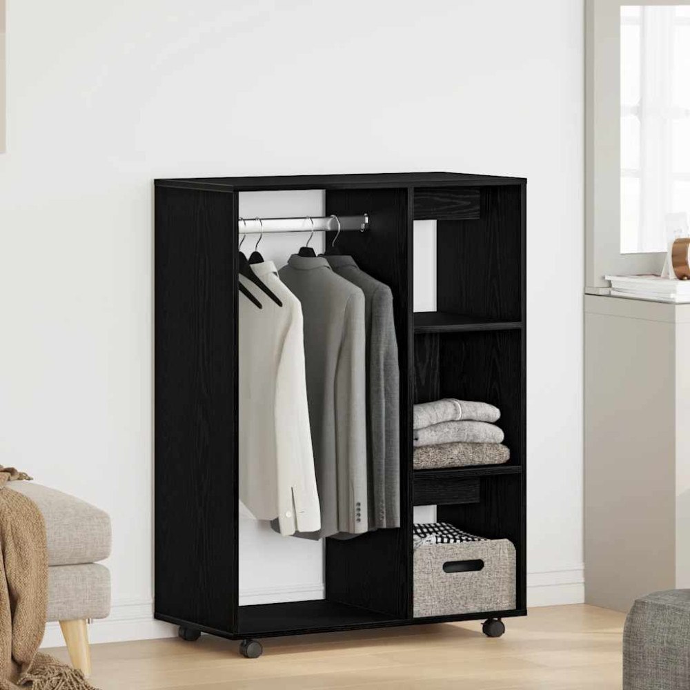 vidaXL Garderob svart ek 80x40x110 cm konstruerat trä