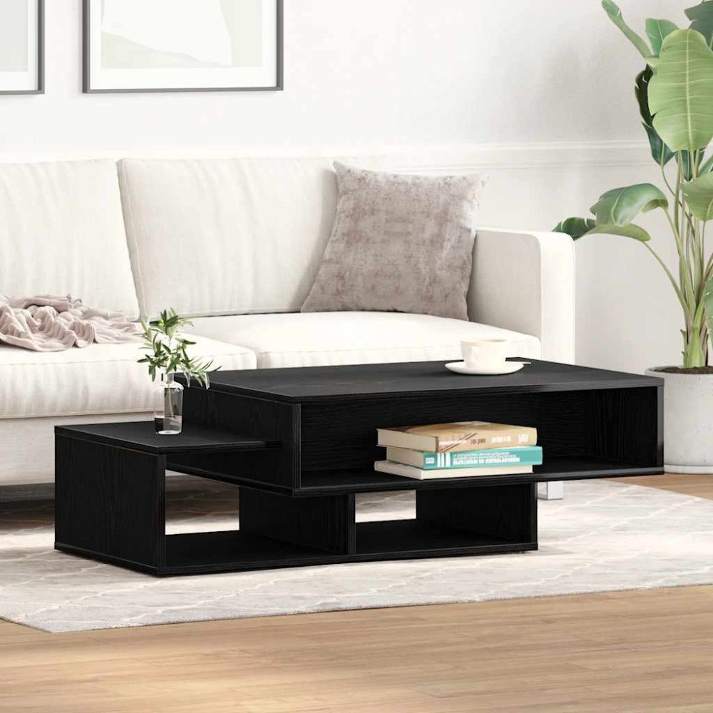 vidaXL Soffbord svart ek 105x55x32 cm konstruerat trä