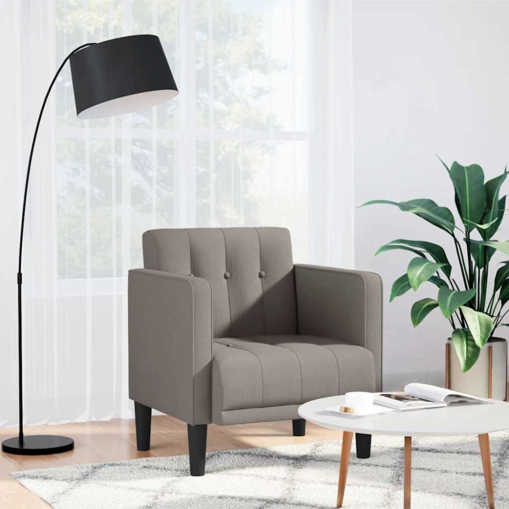 vidaXL Soffstol med armstöd taupe 53 cm tyg