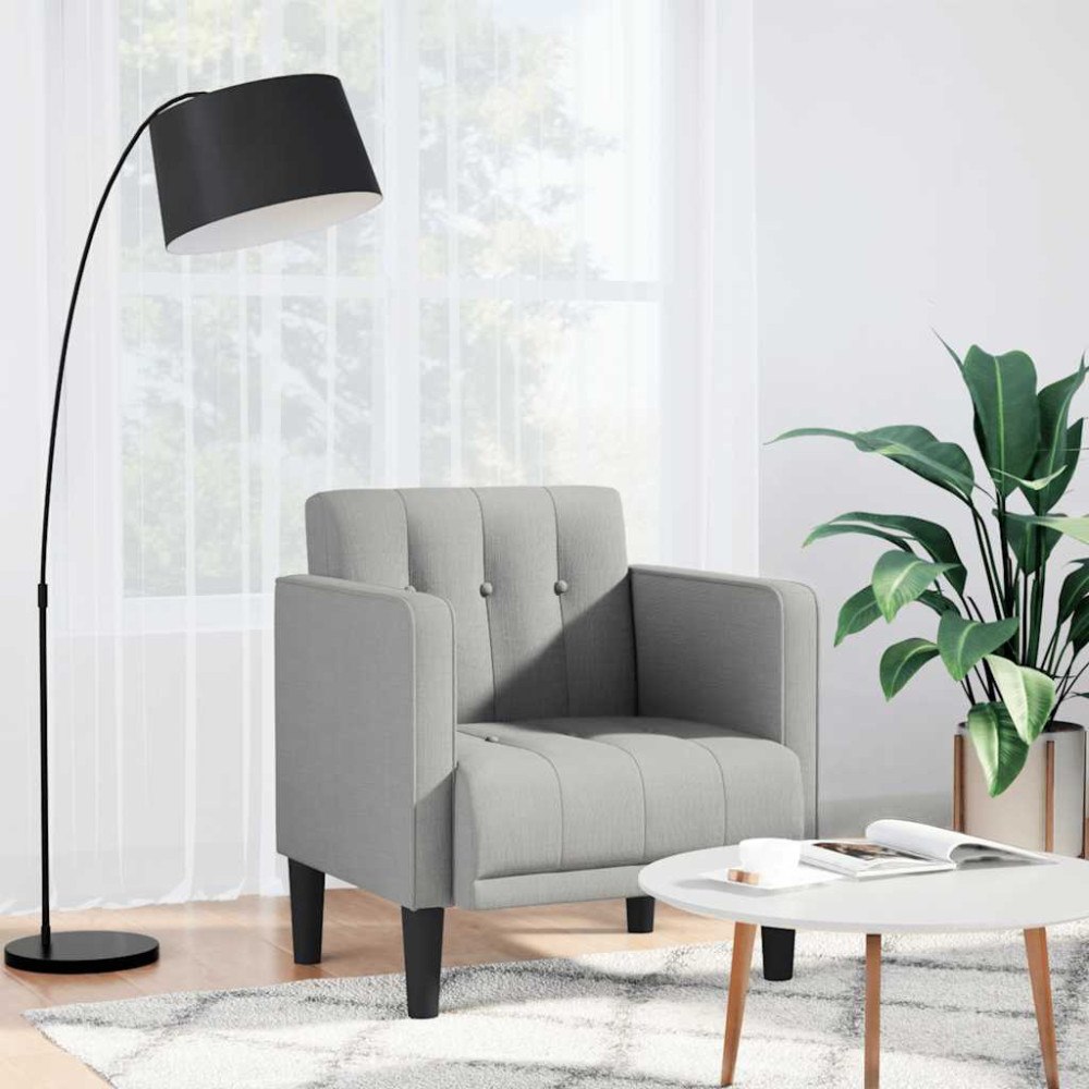 vidaXL Soffstol med armstöd molngrå 53 cm tyg