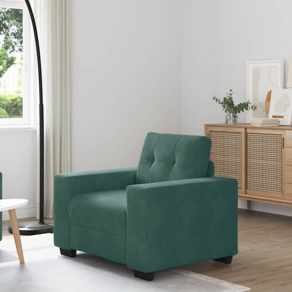 vidaXL Soffstol mörkgrön 60 cm sammet