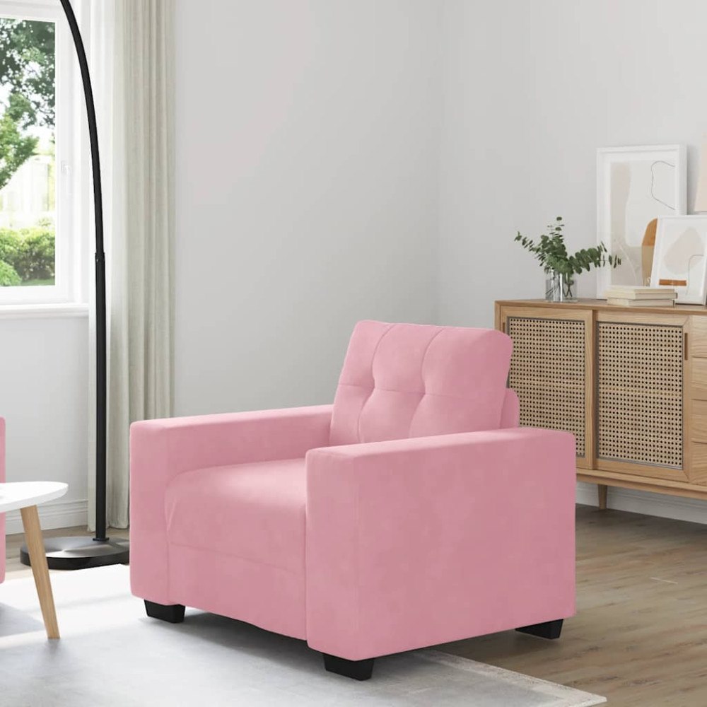 vidaXL Soffstol rosa 60 cm sammet